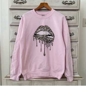 Pink Leopard Lips Sweatshirt